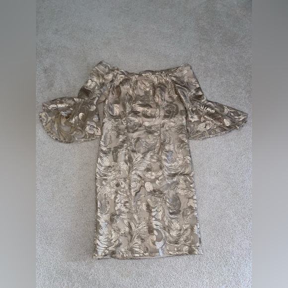 R & M Richard’s Gold Dress: Mother of the Bride - Picture 2 of 7